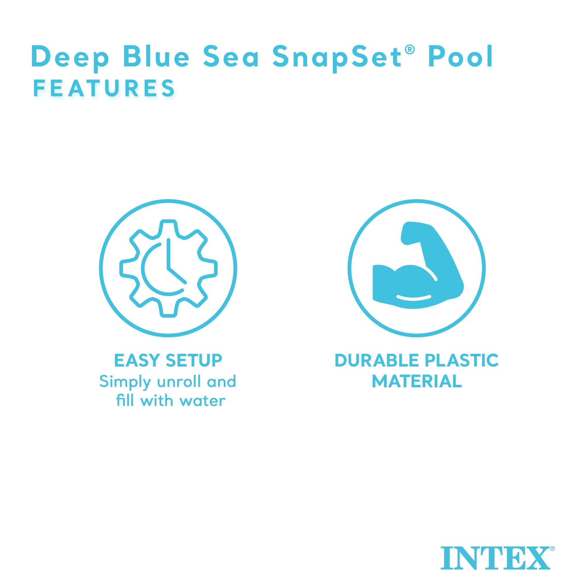 Intex Deep Sea Blue 8ft x 18in SnapSet Instant Swimming Kiddie Pool
