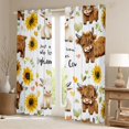 thumbnail image 2 of jejeloiu Highland Cow Sunflower Black Out Curtains Kids,Farm Animal Print Curtains Pack of 2 (42x63 Each), 2 of 7