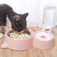thumbnail image 2 of Cuencos dobles para perros y gatos, juego de cuencos para agua y comida con cuenco de acero inoxidable desmontable, botella dispensadora de agua automática, comedero para mascotas para perros y gatos, 2 of 6