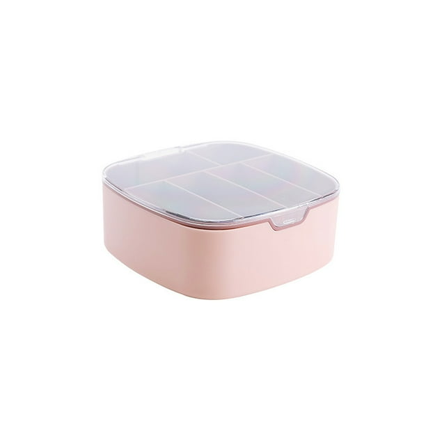 Inteprter Caja de Cable de datos de 5 rejillas, contenedor transparente, multifunción, escritorio, maquillaje, estuche para llaves a prueba de polvo, Almacenamiento y organización del hogar Rosa Inteprter HA079971-02
