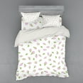 thumbnail image 2 of Rose Duvet Cover Set, Rosebuds Romantic Flowers with Leaves Wedding Valentines Day Theme, Bedding Set with Shams and Fitted Sheet, 3 Sizes, by Ambesonne, 2 of 3