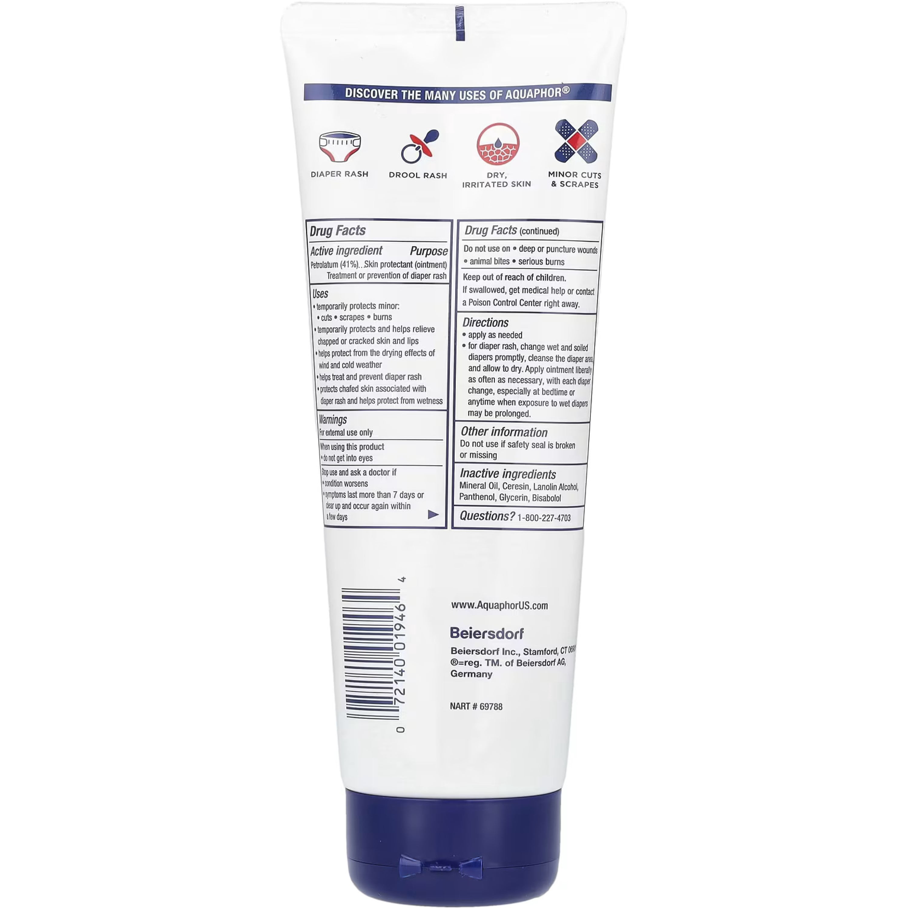 Aquaphor Baby Healing Ointment Advanced Therapy Skin Protectant 7 oz (Pack of 3)