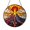 Acrylic 3.5 Inch, variant on Stained Glass Volcano Window Hanging, Lava Mountain Landscape Design, Bold Nature Inspired Home or Office Decor