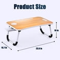 thumbnail image 6 of Foldable laptop desk, bed table tray, laptop stand with cup holder and tablet slot and lifting handle for writing, painting and eating (Walnut), 6 of 12