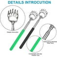 thumbnail image 2 of Sancheay Back Scratcher, Portable Extendable Back Scratching Tool with Stainless Steel Telescopic Bear Claws for Men Women Pet (Black & Green), 2 of 7