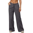 thumbnail image 2 of ZHYou No Boundarie Comfy Sweatpants for Women Flare Cute Baggy Fit Casual Drawstring Elastic Waist Joggers with Pockets,Dark Gray,Size M, 2 of 6