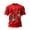 Red, variant on German Carnival Striped Print T-Shirt, Comfortable Casual Short Sleeve Tee for Daily Wear
