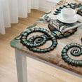 thumbnail image 4 of BANET Sea Seahorse Tablecloths Retro Compass Wooden Nautical Coastal Ocean Seahorse Starfish Theme Table Linen Cloth Cover for Home Kitchen Dining Room Outdoor Patio Decoration White, 4 of 7