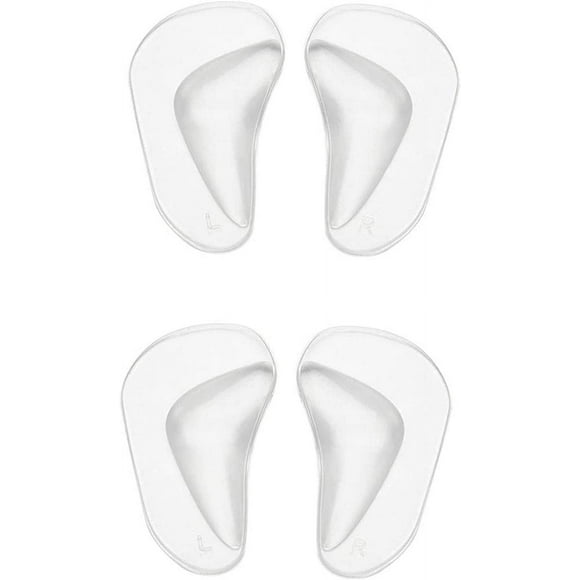 2pairs Clear Gel Arch Support Insoles, Orthotic Insoles Silicone Orthopedic Foot Insoles Flat Feet Arch Support Plantar Fasciitis Shoe Arch Support Gel High Heel Inserts Cushion Pads for Women Men