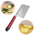 thumbnail image 1 of Cortador de tiras de patatas, cuchillo con filo ondulado para patatas, herramienta de cocina multifunción para cortar frutas de acero inoxidable, 1 of 5