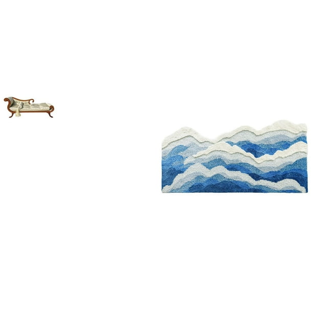 Sofá Cama De Madera En Miniatura, Accesorios Para Fotos DIY, Banco, Silla, Muebles De Salón Para Casa De Muñecas Con Alfombra Antideslizante Estilo Océano, Decoración Infantil Para