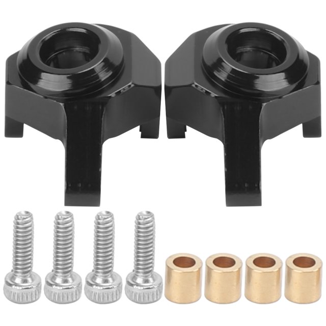 2 uds RC nudillos de copa de dirección de aluminio para Axial SCX24 90081 1/24 RC piezas de actualización de coche negro