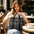 thumbnail image 5 of QEMAUUA Women's Americana Cut Out Tote Bag,Red Bandana Print Shoulder Tote Bag with Multiple Pockets,Large Capacity Casual Handbag for Daily Use, 5 of 6