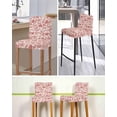 thumbnail image 5 of Red Spring Floral Bar Stool Covers Set of 6, Summer Botanical Farmhouse Stretch Washable Bar Chair Covers with Backs, Removable Pub Counter Height Chair Cover for Kitchen Dining Room Cafe, 5 of 7