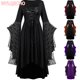 thumbnail image 2 of Disfraz de Halloween vintage para mujer, disfraz de bruja, vampiro, gótico, fantasma, fiesta, estampado medieval, novia, ropa femenina, 2 of 5