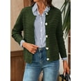 thumbnail image 2 of Women'S Knit Cardigan Sweaters Casual Long Sleeve Open Front Button Down Trendy Jackets Outerwear  Green S, 2 of 8