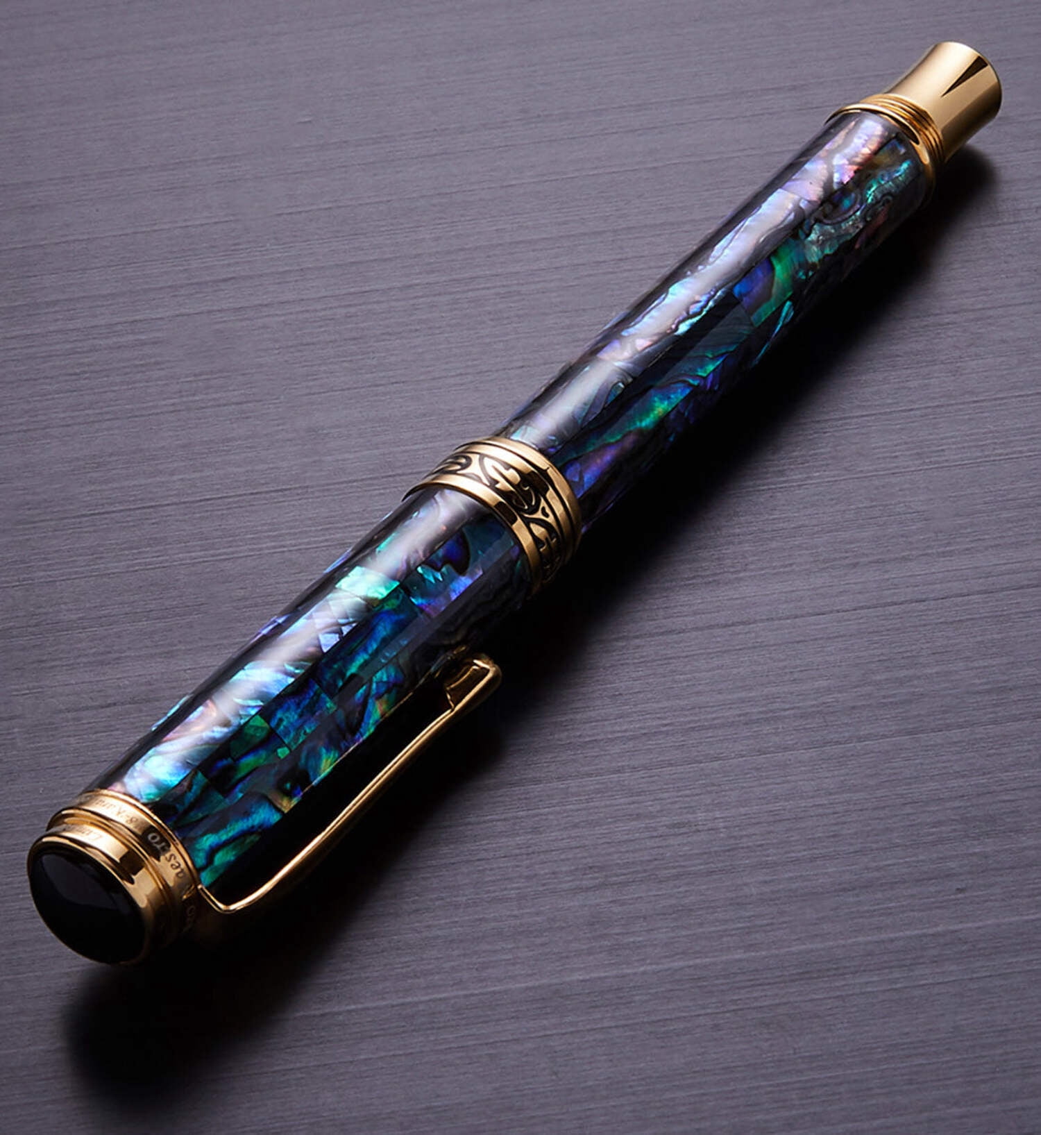 Xezo Xezo Maestro® Paua Abalone Sea Shell Fountain Pen (Medium Nib) - 18K Gold Plated