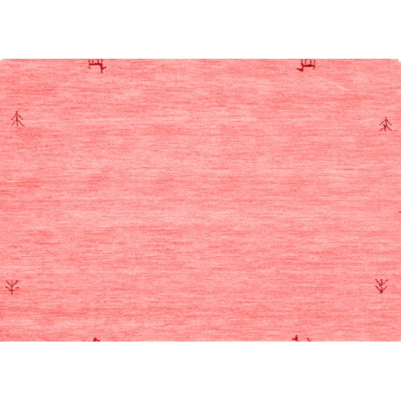 Ahgly Company Indoor Rectangle Abstract Red Contemporary Area Rugs, 7' x 9'