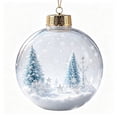 thumbnail image 2 of SLYNSHome Clear Christmas Ornament Ball Ice Blue Winter Wonderland Scene With Flocked Mini Trees White Snowflake Decor And Silver Gift Boxes For Holiday Tree Mantelpiece Decor, 2 of 7