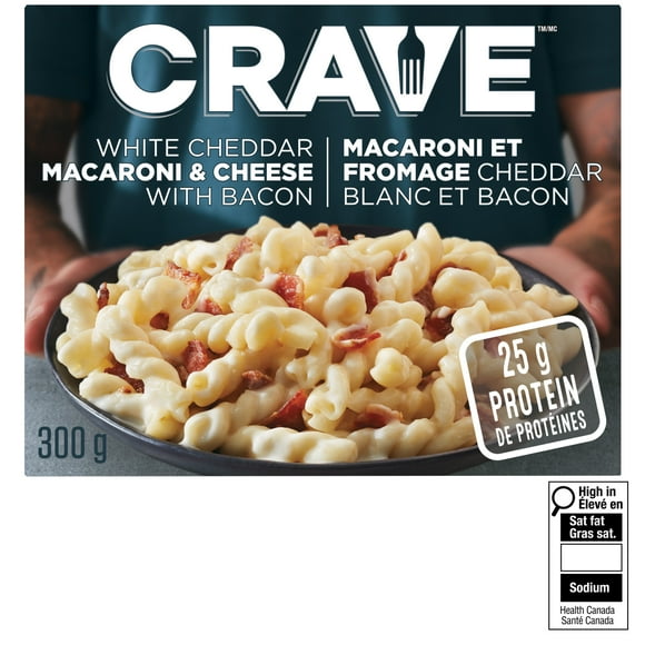 Macaroni Et Fromage Cheddar Blanc Et Bacon Surgelé 300 g