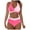 Z02-Light Pink, variant on GEWSEY V Neck Push Up Swimsuit Padded High Waisted Ruched Bottom Two Piece Bikini Set Bathing Suit for Women Red, XL