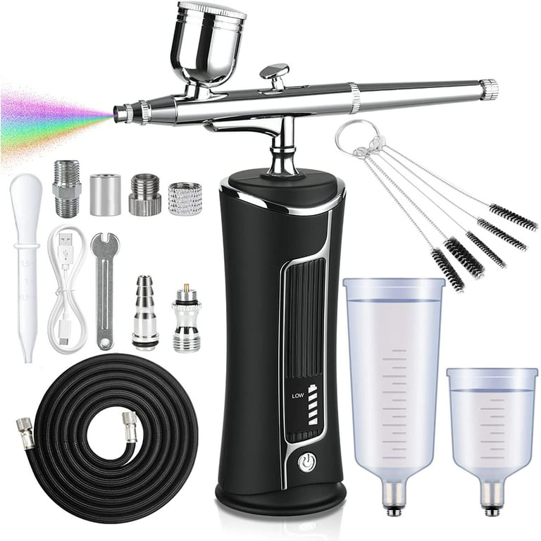 Mking Cordless Airbrush kit with Compressor Display, Portable Handheld  Rechargeable Airbrush Gun Set for Makeup Painting Cake Decor Nail Art  Barbers Model Coloring 