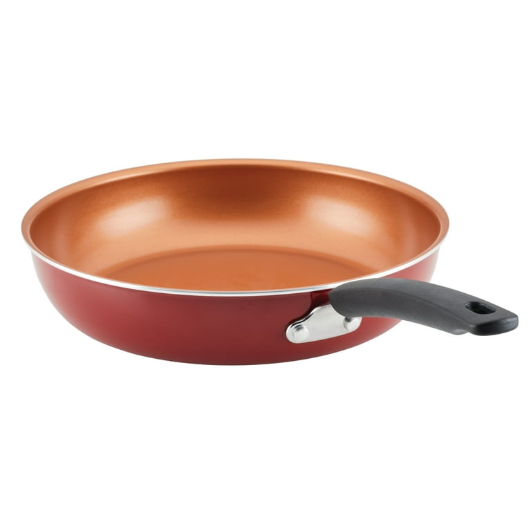 Farberware 10 inch Easy Clean Pro Non-Stick Frying Pan, Fry Pan, Skillet, Black, Orange