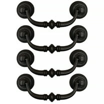 BE-TOOL 2/4Pcs Vintage Drawer Pulls Handles Dresser Drawer Handle for Home Cabinets Office Desk Iron Black