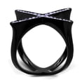 thumbnail image 4 of Luxe Jewelry Designs Women's Black IP Stainless Steel Ring with Amethyst Crystals - Size 8, 4 of 4