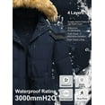 thumbnail image 4 of Chrisuno Plus Size Women's Winter Coats Womens Puffer Jackets Quilted Hooded Warm Jacket with Fleece Hood Navy Blue 5X, 4 of 5
