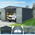 thumbnail image 4 of 10'x20' Plus Upgraded Metal Garage Shed with Double Front Doors & Side Entry Door, 4 of 8