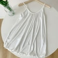thumbnail image 6 of Ohufall Womens Silky Satin Pajama Tops Solid Loose Pleated Cami Pj Shirt Summer Soft Comfy Sleeveless Spaghetti Strap Sleepwear Camisole Undershirt, 6 of 7