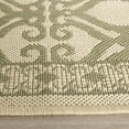 thumbnail image 3 of SAFAVIEH Courtyard Colton Geometric Indoor/Outdoor Area Rug, Natural/Olive, 5'3" x 5'3" Round, 3 of 6