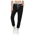 thumbnail image 1 of asdoklhq Women Plus Size Clearance Pants Women's Casual Jogging Pants with Drawstring Pockets Soft Trousers Sport Pants, 1 of 7