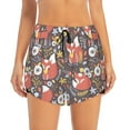 thumbnail image 2 of Daiia Foxes Pattern Women's 2 in 1 Running Shorts - Lightweight Athletic Workout Gym Yoga Shorts Liner with Phone Pockets-X-Large, 2 of 7