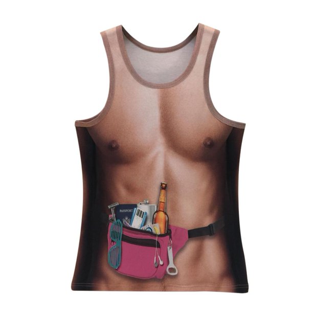 Hombres/Mujeres Fitness Tank Top 3D Humor Print Moda Sin Mangas Camiseta Chaleco (1/L) Tmvgtek Caballero