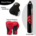 thumbnail image 3 of Adidas Home Gym Bundle (Black/Red) - Home Use Heavy Bag (3,4,5)ft + Speed 150 Boxing Gloves (8,12,16)oz + Protective Inner Gloves (Med) – for Boxing, Training, Fitness & Gym – for Men, Women & Unisex, 3 of 9