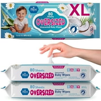 MED PRIDE Oversized Unscented Baby Wipes Alcohol Free Wet Wipes with Aloe Vera & Vitamin E, 12-Pack