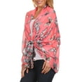 thumbnail image 4 of Sakkas Nichole summer gauze featherweight patterned versitile sheer scarf wrap - 5-Hot Pink - One Size Regular, 4 of 4