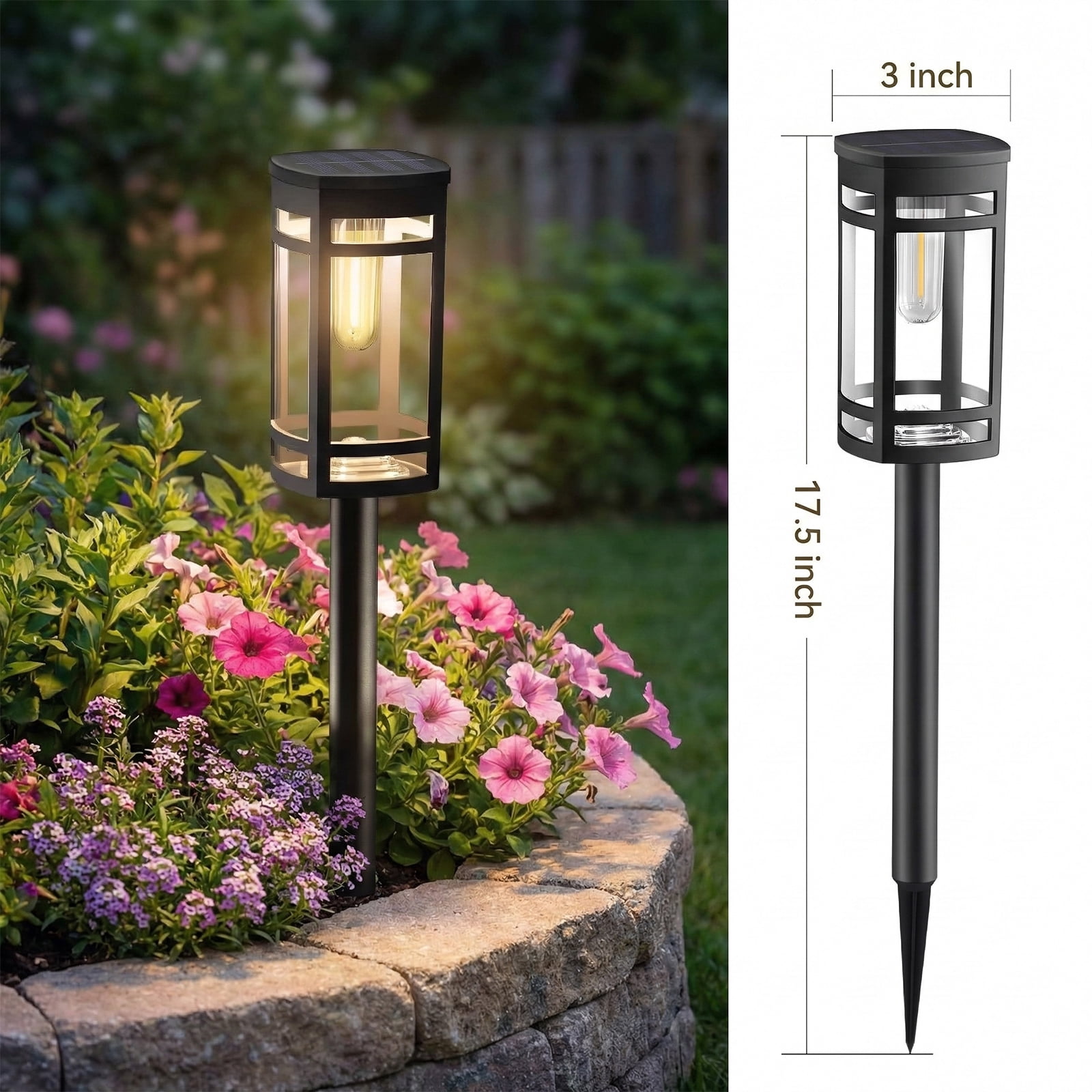 [8 Pack] Solar Outdoor Lights Waterproof for Outside Walkway Pathway Driveway Garden Yard Landscape Lighting Warm White.