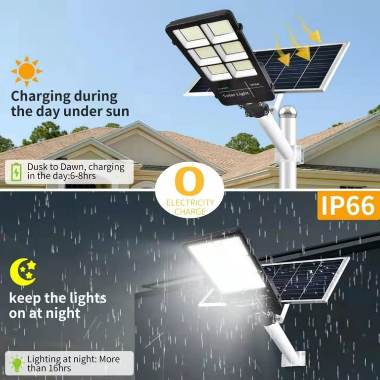 LED Solar Street Light,400W Solar Street Flood Light Outdoor Motion Sensor Lamp  Dusk to Dawn Solar Light Outdoor with Remote Control IP66 Waterproof  Security Lighting for Parking Lot, Pathway, Garden 