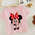 thumbnail image 3 of Serie Disney Mickey Minnie Anime Ropa Camiseta de algodón Niño Niño Niña Casual Verano Blanco Rosa Niños Camiseta Bebé Camisetas Kawaii, 3 of 5