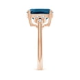 thumbnail image 4 of ANGARA Natural 4.5 ct London Blue Topaz Ring with Diamonds in 14K Rose Gold for Women (Size-11x9mm) | November Birthstone, Anniversary, Jewelry Gift for Women | Natural London Blue Topaz Ring, 4 of 10
