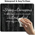 thumbnail image 4 of Inspirational Quote Rustic Black Wood Mouse Pad, Christian Bible Verses Scripture Joshua 1:9 Be Strong and Courageous, Positive Motivational Quotes Desk Mat, 4 of 5