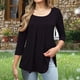 thumbnail image 5 of Camisetas para mujer,Camiseta de manga 3/4 para mujer, talla grande, blusa informal estampada, poliéster, cuello redondo, corte regular, sopatenor, 5 of 9