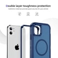 thumbnail image 2 of Dteck Magnetic & Seamless Stand for iPhone 11, Compatible with MagSafe, Military Grade Drop Protection, Slim Frosted Rugged Kickstand Phone Case for iPhone 11,Blue, 2 of 7