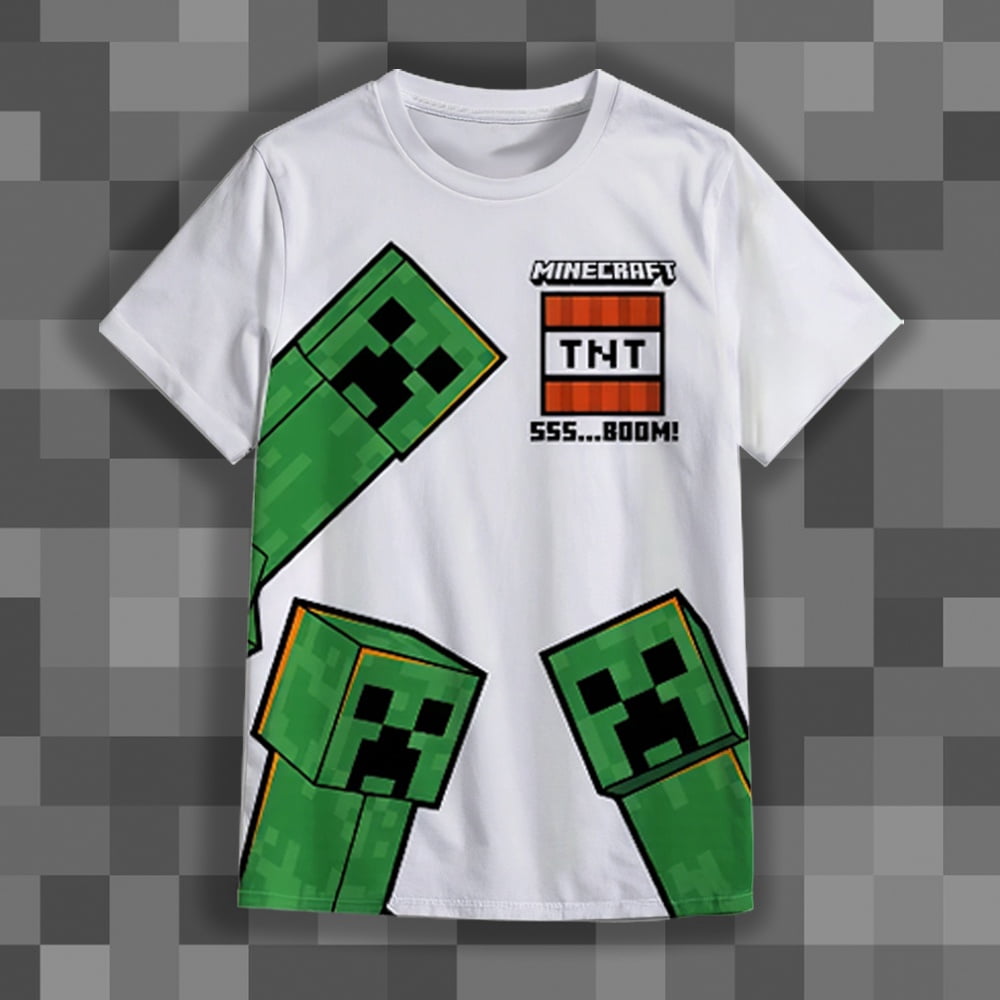 Minecraft Boy's Short Sleeve T-Shirt 4-Pack - Creeper, Skeleton, Zombie Graphic Tee Set for Kids (Sizes 4-16)