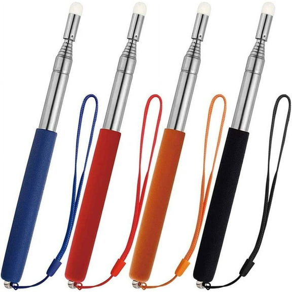 Telescopic Pointer Stick with Hand Lanyard, 4 Pack Teacher Pointer for Classroom, Presentation Pointers for Teachers, Hand Pointer Extendable Pointer Stick Retractable Pointer Pen Whiteboard Pointer