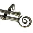 thumbnail image 3 of 13/16" Dia Adjustable 120-170 inch Double Curtain Rod with Traute Finials - Antique Brass,(4727-994), 3 of 3
