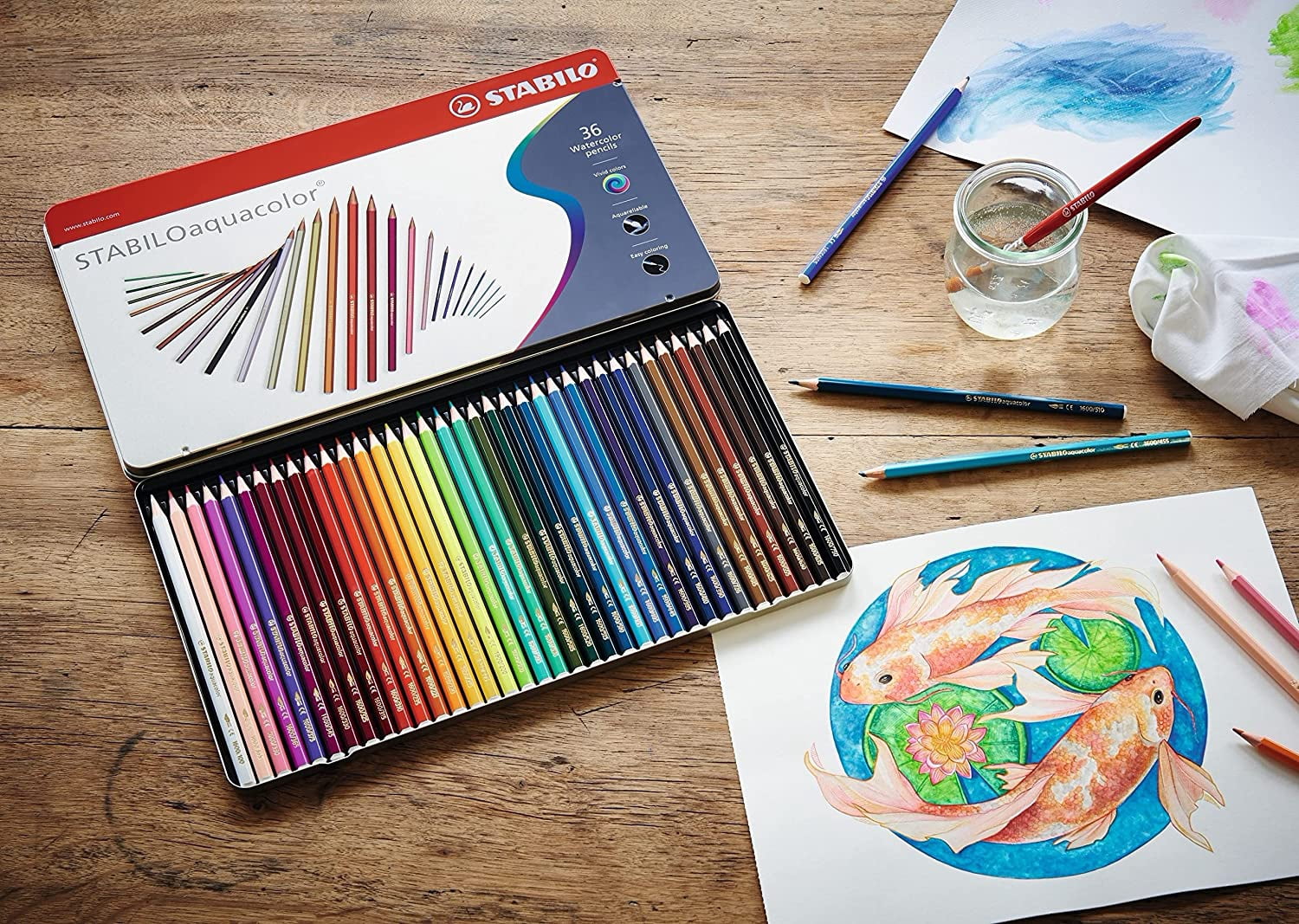 Stabilo Watercolor Pencils Aqua Color 12 Colors 1612-5